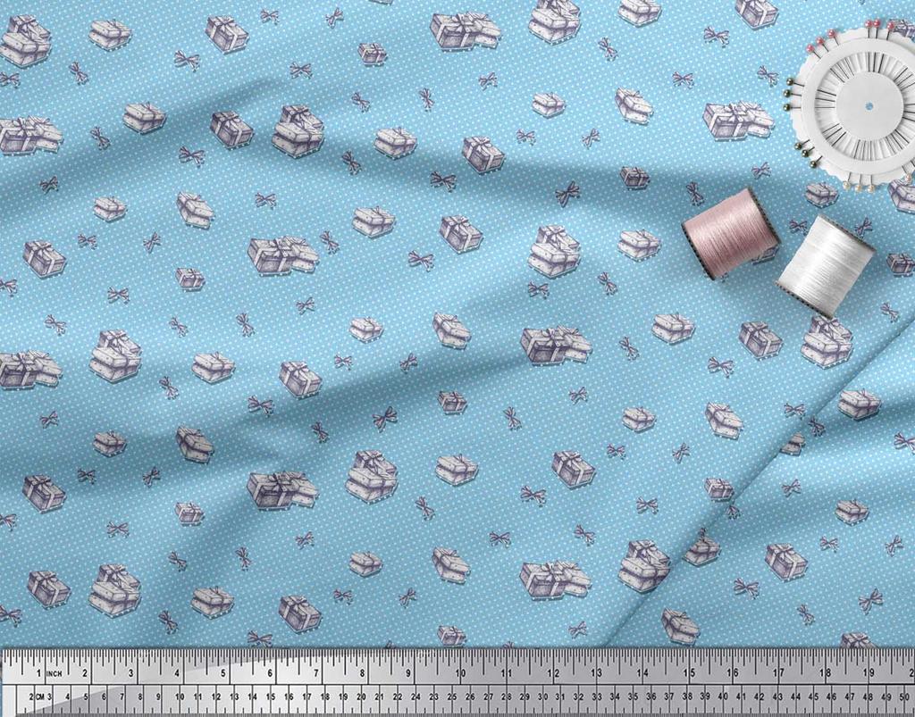 Soimoi Синяя японская креп-сатиновая ткань лента и подарочная коробка праздничная напечатанная ткань 1 метр 42 дюйма