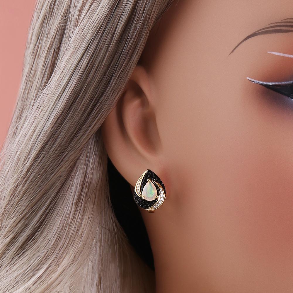 Серьги из стерлингового серебра 925 пробы, разноцветный натуральный опал, груша 5*7 мм, камень октября, винтажная изысканная бижутерия для женского банкета, подарки