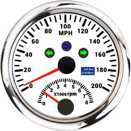 Новый 85 мм цифровой автомобильный грузовик лодка GPS спидометр 0-200 км/ч 0-120 км/ч тахометр 8000 об/мин для автомобиля лодка ATV