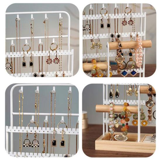Стойка для украшений большой вместимости, многоярусная, устойчивое основание, серьги, кольца, ожерелья, браслеты