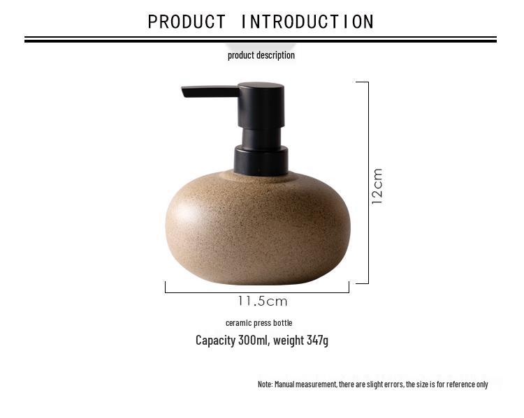 Набор флаконов для лосьона и шампуня из грубой керамики Wabi-Sabi для отелей и гостевых домов.