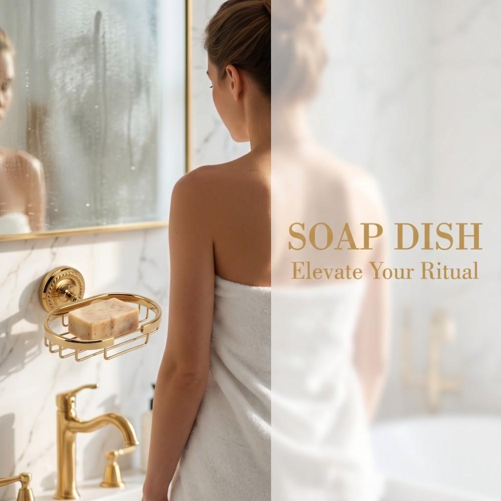Copper Soap Holder Twist Design Soap Dish Durable Soap Basket Bathroom Shower Kitchen