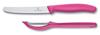VICTORINOX Knife Peeler Petty Knife and Vertical Peeler Set of Colored Tool Set To Color Your Dishwasher Swiss Classic Set, 2, Pink, Kitchen, Safe,