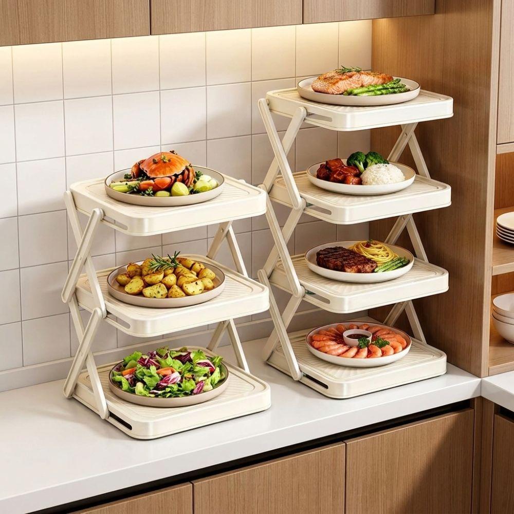 Large Capacity Prepare Dish Storage Rack Space-Saving Dish Storage Rack Preparing Food