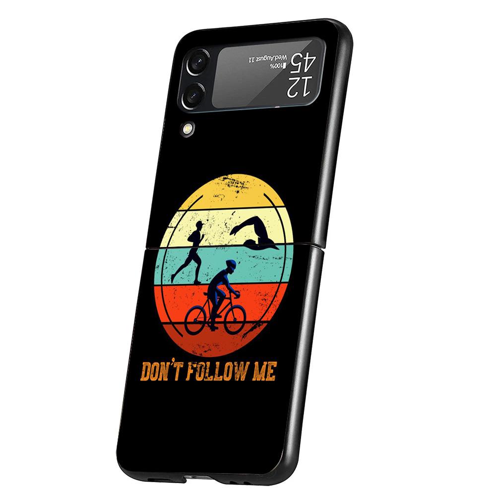 Triathlon Swim Bike Run Phone Case For Samsung Galaxy Z Flip 7 6 5 4 3 5G Cover ZFlip7 ZFlip6 ZFlip4 ZFlip5 ZFlip3 Coque Fundas