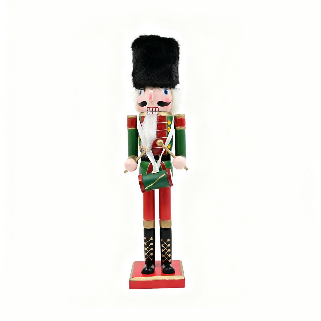 Cross-border Hot Sale 40CM Wooden Nutcracker Soldier Christmas King Puppet European Style Home & Office Use Decoration Ornaments