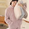 Winter Coral Velvet Women's Pajamas Set Thickened Flannel Long-sleeved Turtleneck Trousers Pajama Set Loose Flannel Home Clothes