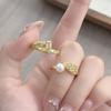 Retro Exquisite Niche Design Sense Ye Yun Bead Ring Women'S Light Luxury High-End Sense Index Finger Ring Accessories