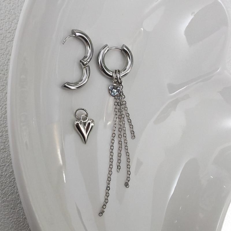 Панк Длинные Сердце Звезда Подвеска Серьги Для Женщин Простая Мода Геометрические Круглые Серьги-Пряжки Новые Модные Ювелирные Изделия Подарок