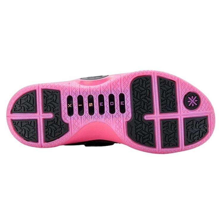 Li Ning WOW 6 Восход Низкие Высокопроизводительные Баскетбольные Кроссовки Женские Розово-Черные ABAM004-1