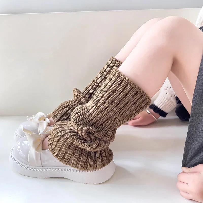 19 Стилей Конфетных Цветов Корейские Милые Детские Гетры Вязаные Чехлы для Ног Детские Девочки Однотонные Эластичные Гольфы-Трубы Осенне-Зимние