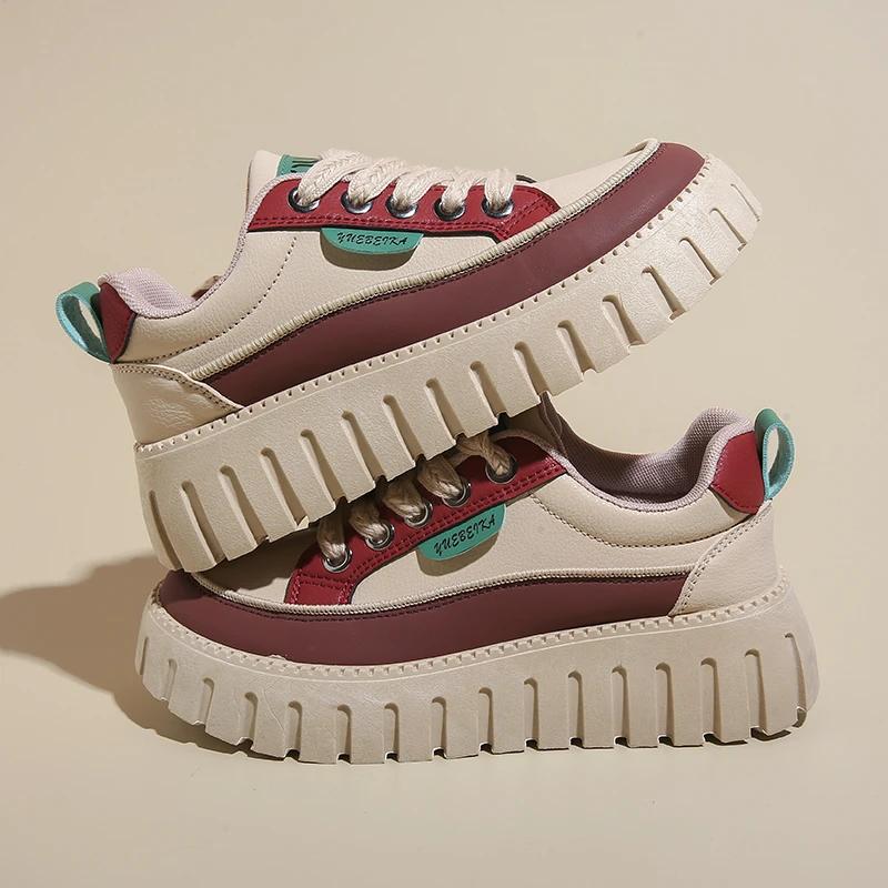 Мода 2024 года. Модная женская обувь на шнуровке. Женская вулканизированная обувь. Лидер продаж. Цветовая гамма. Высококачественная классическая повседневная обувь с круглым носком.