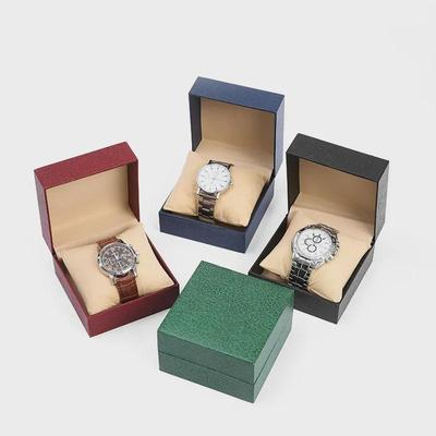 Роскошный дисплей для часов с узором личи и подарочная коробка для хранения с подушкой
