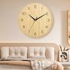 12-inch Wooden Bamboo Pattern Wall Clock Nordic Home Silent Clock Living Room Bedroom Creative Density Board Clock