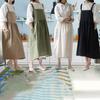 Cotton Kitchen Apron Adjustable Straps Cooking Apron Multifunctional Korean Style Apron  Painting