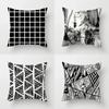 Black and White Abstract Cushion Cover Small Pillow  Pillowcase Sofa  Square