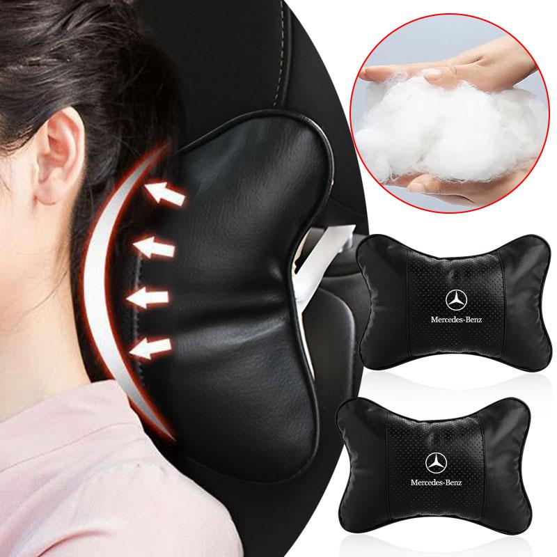 AABIG1 Car Neck Pillows Car Headrest Cushion Support Seat Accessories Stickers For Mercedes Benz GLC63 GLC43 GLC250 GLC300 X253 C253 W2