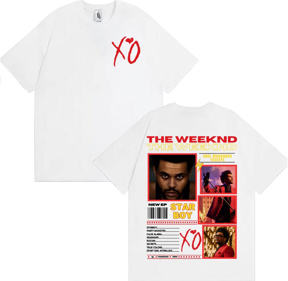 Графическая футболка с принтом рэпера The Weeknd, тур в поддержку альбома Xo 2025, мужская мода, хип-хоп, панк, уличные футболки, повседневная хлопковая футболка оверсайз
