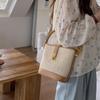 Модные летние соломенные сумки через плечо, женские пляжные праздничные сумки-ведра на плечо, повседневные сумки из ротанга