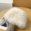 Temperament Winter Fisherman Hat Warmer Anti-cold Basin Cap Thickened Plush Bucket Hat  Shopping