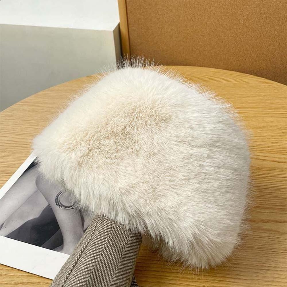 Temperament Winter Fisherman Hat Warmer Anti-cold Basin Cap Thickened Plush Bucket Hat Shopping