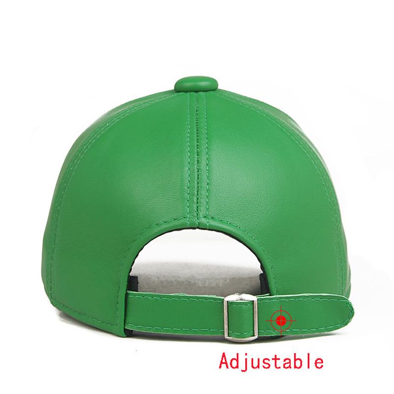 Женская зеленая бейсболка в британском стиле для гольфа, женская и мужская бейсболка из натуральной кожи, мужские повседневные хоккейные кепки с утиным языком, 56-60, регулируемая