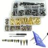 80 Sets DIY Decoration Punk Rivet Mixed Size Back Studs & Spike Clothes Spikes Kit Leather Craft