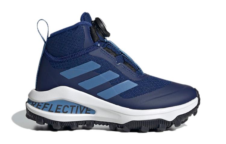 adidas Fortarun Freelock Всесезонные K Скользкие Устойчивые к истиранию Высокие Детские Беговые Кроссовки Индиго Детские FZ5473
