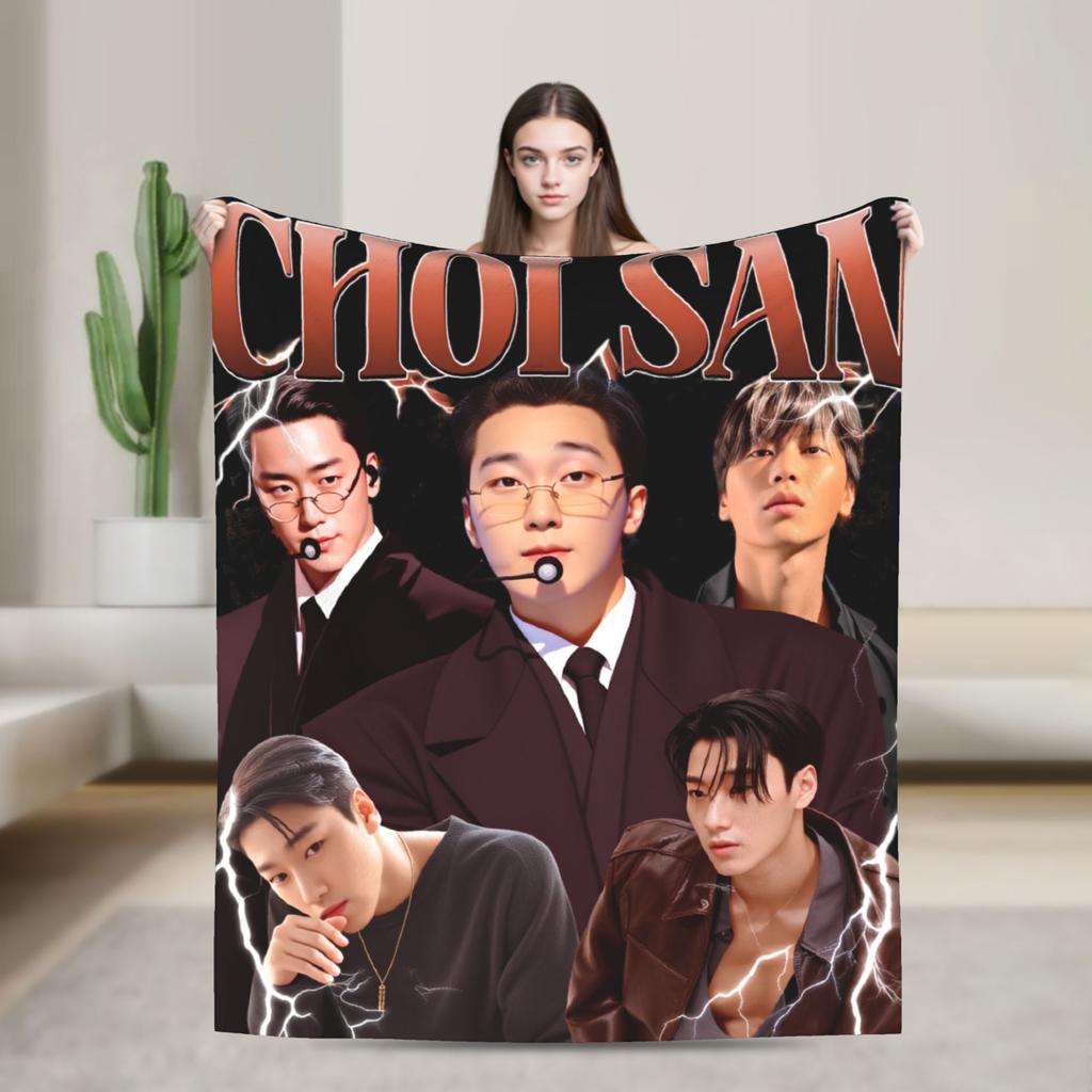 Теплое одеяло для путешествий ATEEZ Чхве Сан Плед Фланелевое покрывало для дивана кресла кровати Смешной чехол для дивана-кровати