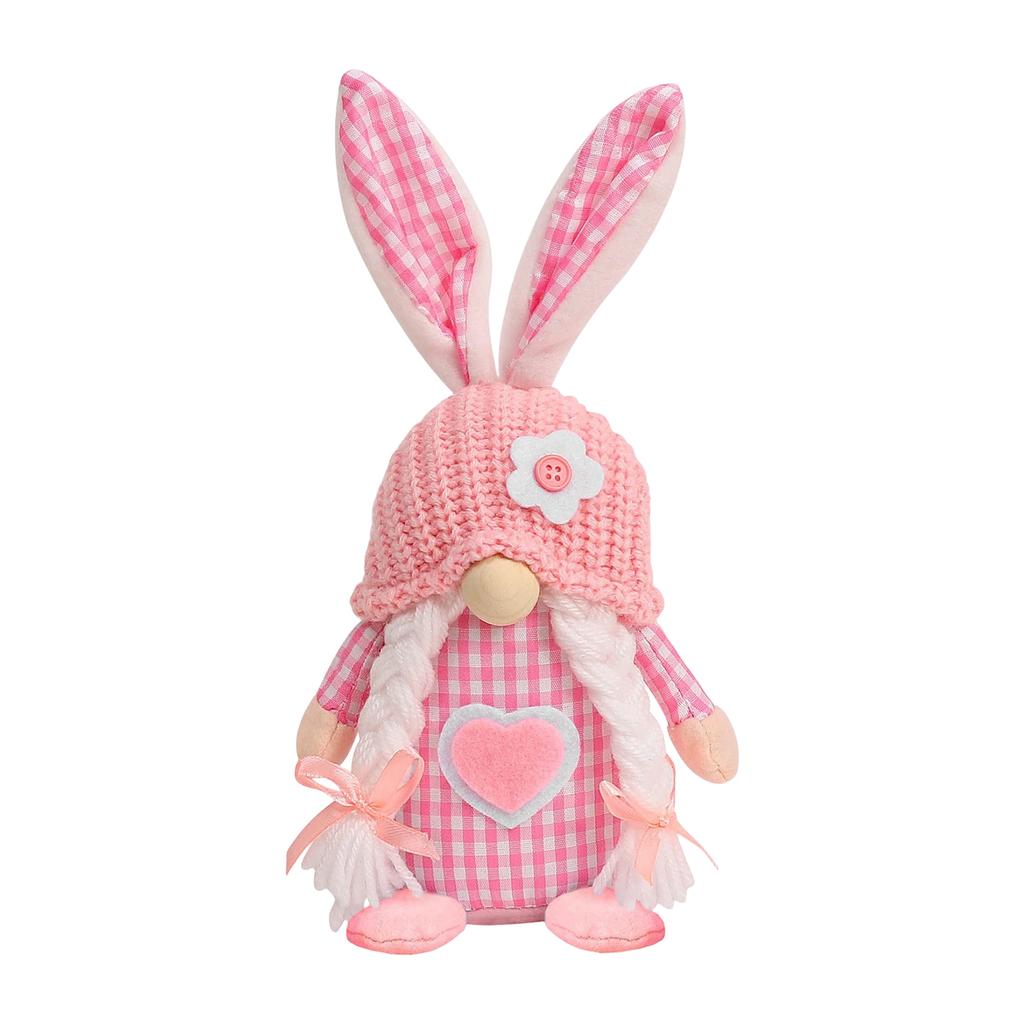 Easter Faceless Doll Checkered Ear Desktop Ornament Holiday Decor