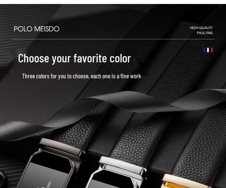 Мужской ремень из натуральной кожи Paul с автоматической пряжкой - Роскошный бренд, верхний слой коровьей кожи