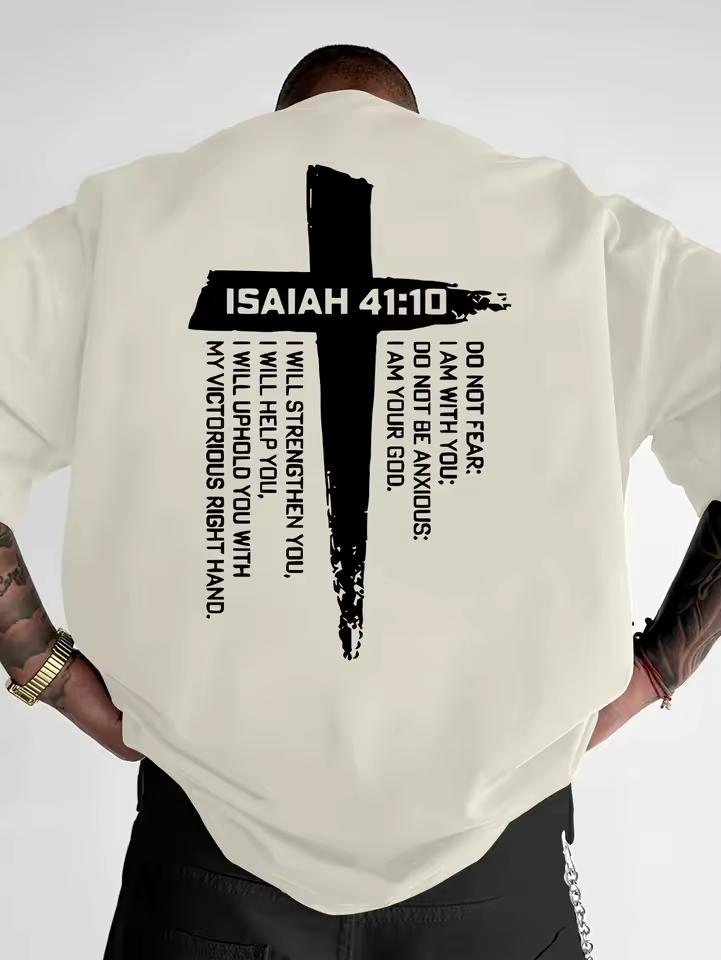 Christian Cross and Bible Verse Graphic Tee for Men's and Women's Breathable Cotton Perfect for Summer Casual Streetwear Style