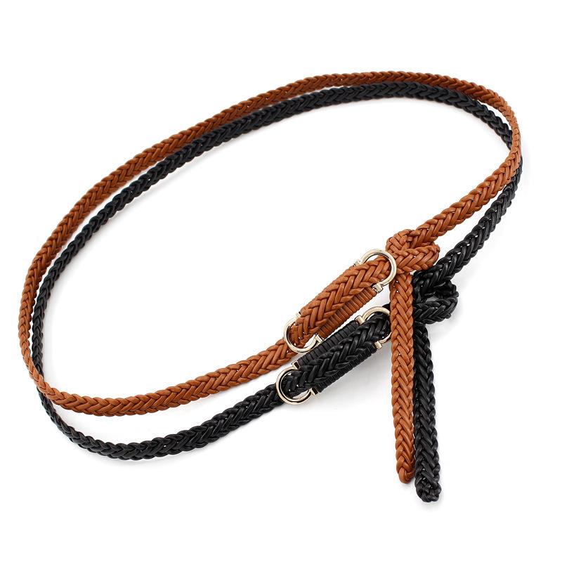 Women'S Spring And Summer Dress Retro Decorative Thin Belt Buckle Woven Belt Women'S Waist Chain