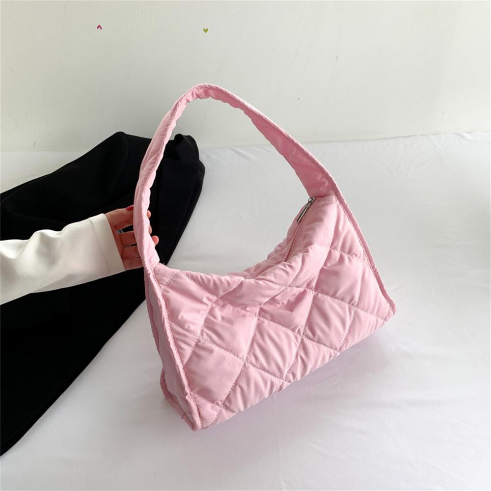 Модные зимние сумки с хлопковой подкладкой, женские стеганые вышитые универсальные сумки через плечо, женские повседневные однотонные сумки подмышками