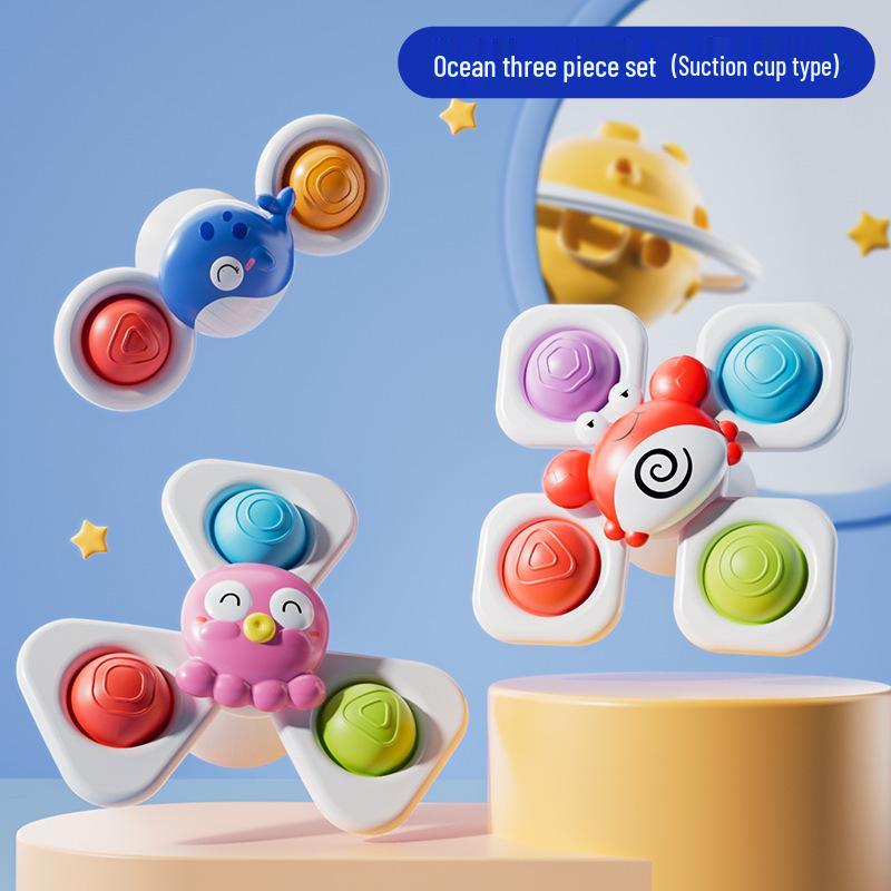 Вращающаяся игрушка-юла «Насекомые, Океан, Облака, Цветок» - Игрушка-юла на присоске для малышей и младенцев