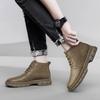 Модные мужские ботинки из натуральной кожи, роскошные кожаные ботильоны для мужчин с плюшевой подкладкой, теплые зимние мужские кроссовки для отдыха на открытом воздухе, размер 37-47
