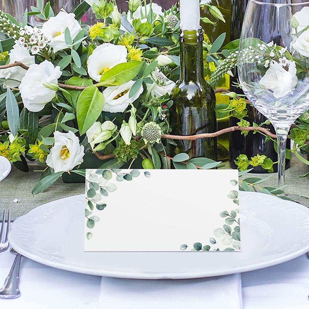 50pcs Blank Table Name Place Cards Paper Message Setting Card Tented Name Card  Banquet Tables