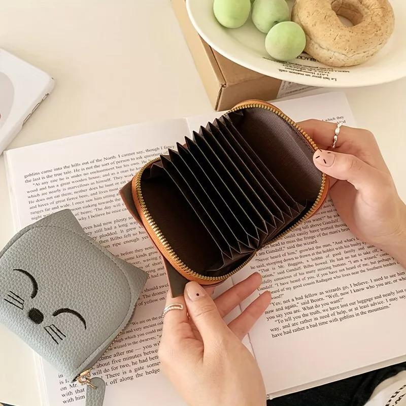 Кошелек на молнии с изображением кошки, легкий, многофункциональный, мини-держатель для кредитных карт, стильный женский кошелек для модных женщин