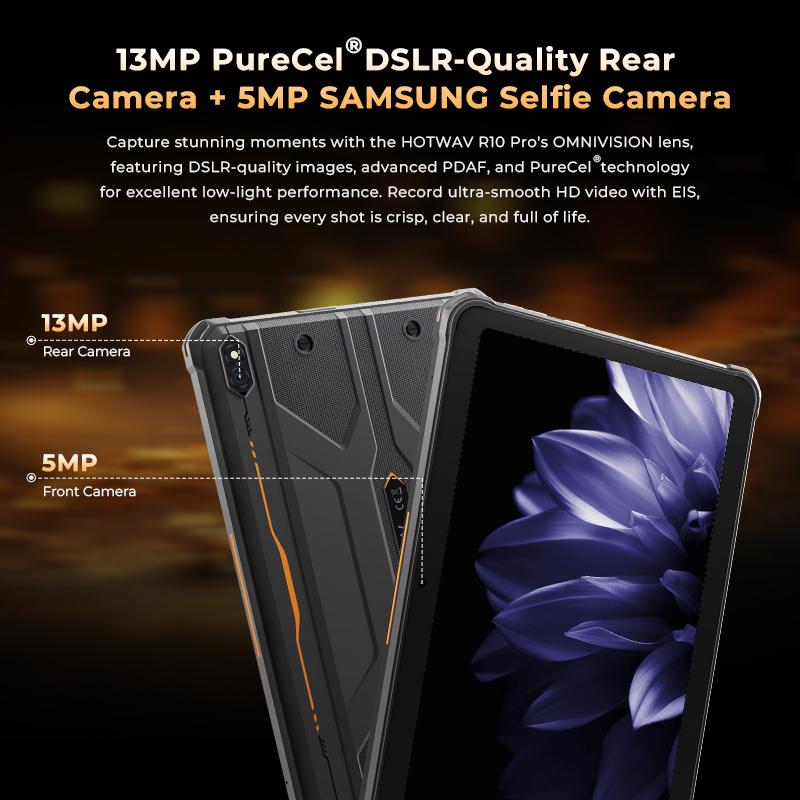 2025 HOTWAV R10 Pro Защищенный планшет Android 14 10,1'' HD+10800 мАч аккумулятор ПК 5 МП+13 МП камера 8 ГБ+256 ГБ 8-ядерный OTG зарядный планшет