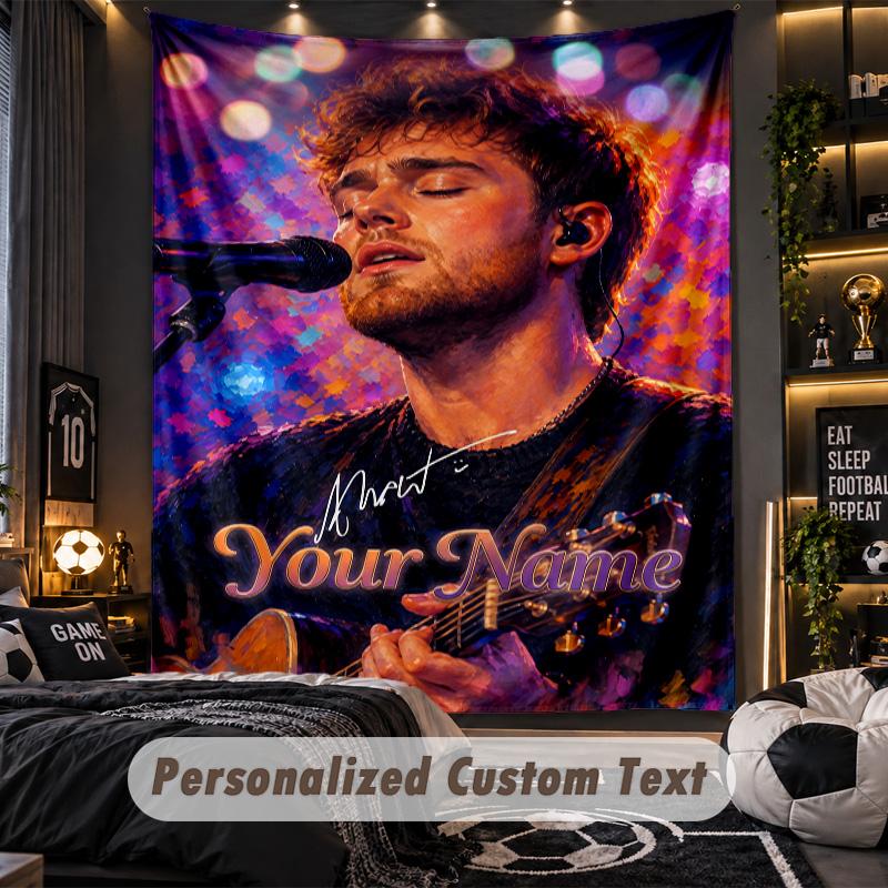 Personalized Wall Tapestry,Alex Warren Custom Printed Name, Fabric Wall Art For Indoor Room Backdrop