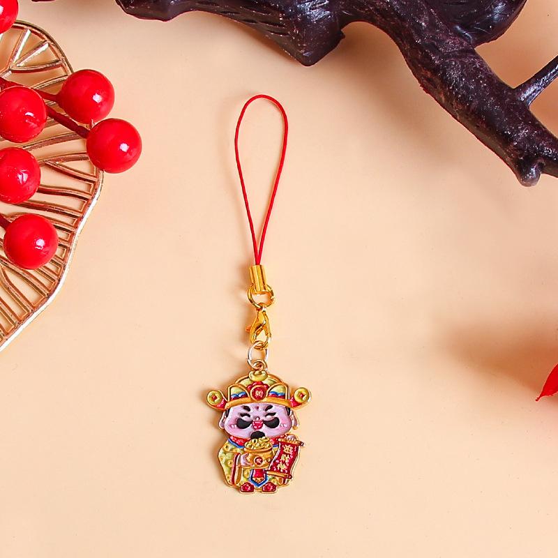 Милый брелок Five Gods Of Wealth, китайский Новый год, счастливый брелок, подвески, украшения для сумок, цепочки для телефонов, аксессуары, подарки