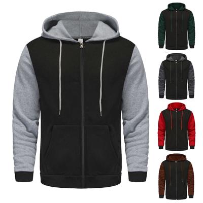 Мужская повседневная толстовка с капюшоном и завязками на талии с цветными блоками