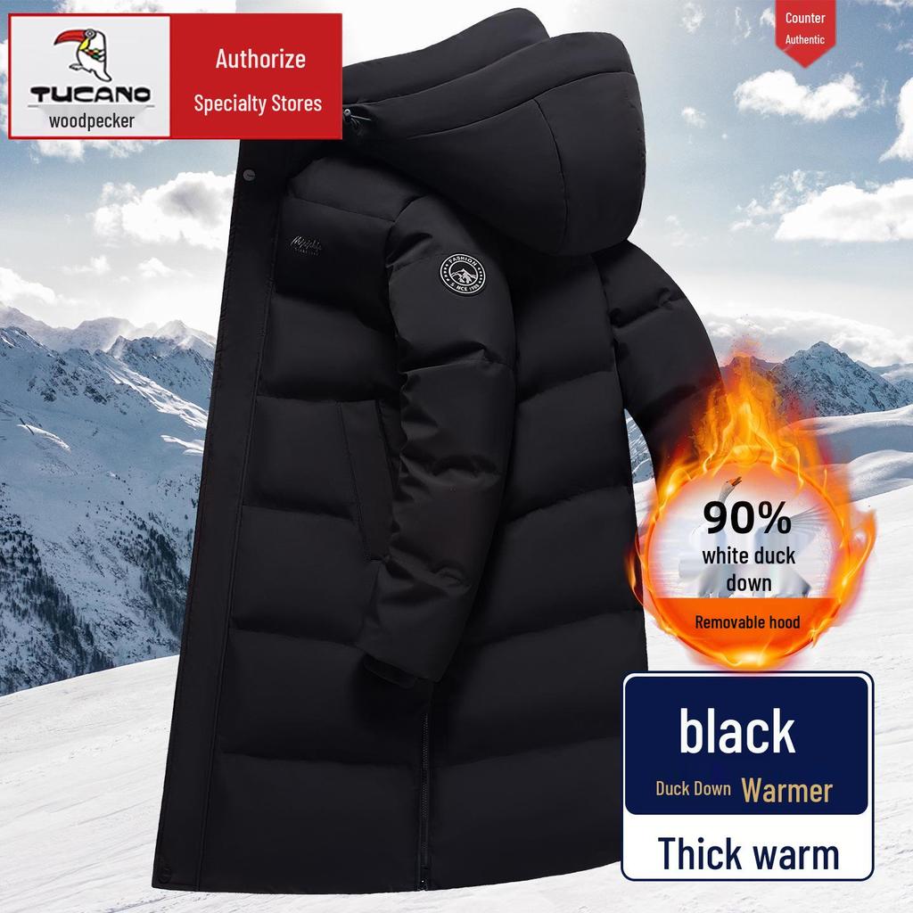 Мужская зимняя пуховая куртка Woodpecker средней длины - Утепленная, теплая верхняя одежда для людей среднего и пожилого возраста