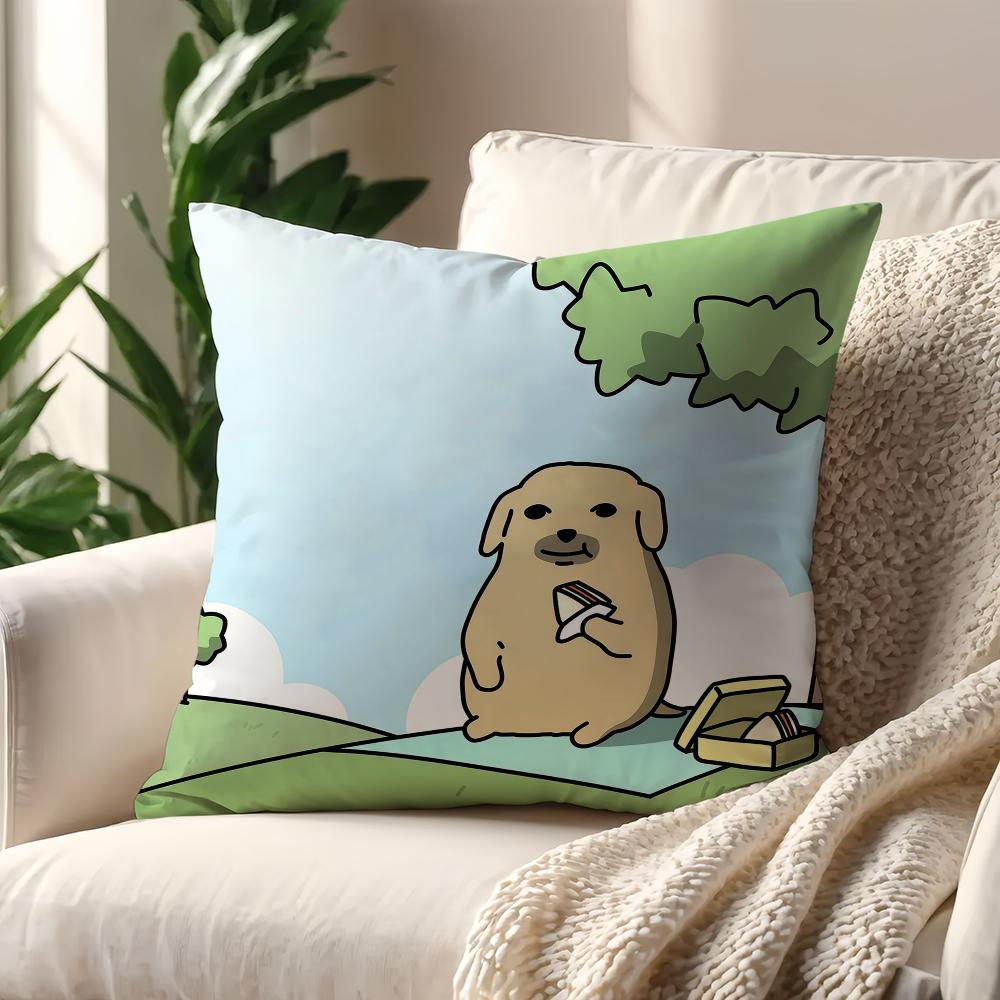 funny kawaii nNudaeng Dog Meme cushion cover For Pillow Printing Sofa Decoration Home Car Room Coffee Office Nordic Simplicity