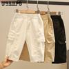 Летние шорты для мальчиков, детские стильные тонкие повседневные брюки средней длины, летние укороченные брюки, тренд