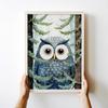 Постер для ребенка сова лес