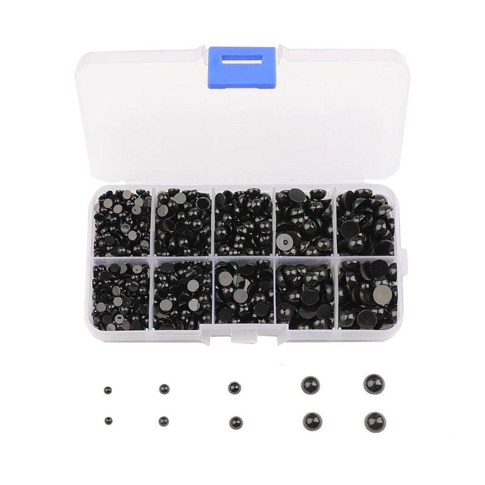 100-500Pcs New 3-8mm Half Round Beads Black Round Plastic Eyes Accessories DIY Crafts Eye Bead Children