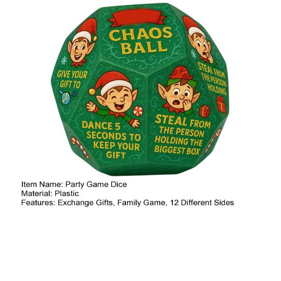 Веселый обмен подарками, игра для вечеринки, обмен кубиками, обмен подарками, семейная игра, 12 разных сторон, рождественские чулки для мужчин, семьи, друзей