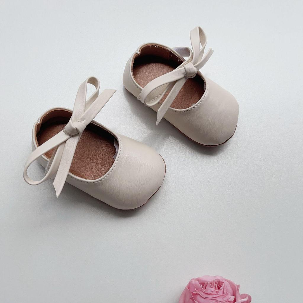 Туфли из кожи с бантом в корейском стиле для девочек - Туфли принцессы на мягкой подошве