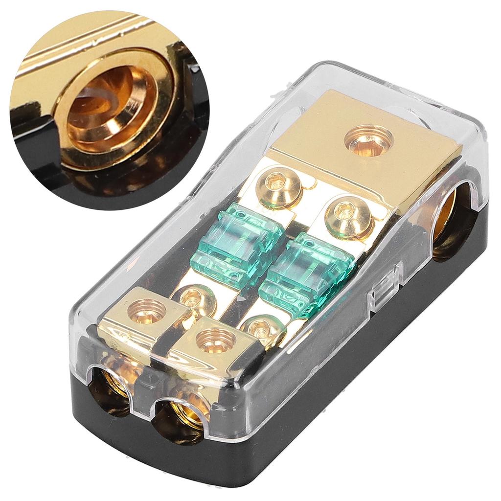 1 In 2 Out 0 4 AWG To 4 8 AWG Audio Power Fuse Holder Box with Transparent Cover for Car Truck Boat RV